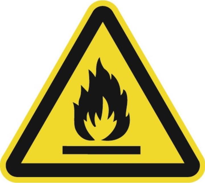 Produktbild HP Autozubehör Warnzeichen ASR A1.3/DIN EN ISO 7010 200 mm Warnung feuergefährliche Stoffe Folie