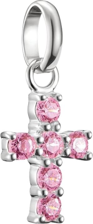 Immagine prodotto Thomas Sabo Charm-Anhänger Kreuz mit pinken Steinen Connect Silber (Argento 925)