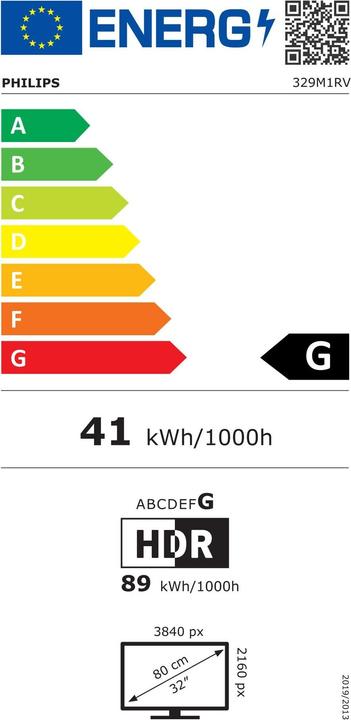 Label énergétique Philips 329M1RV/00 (3840 x 2160 pixels, 31.50")