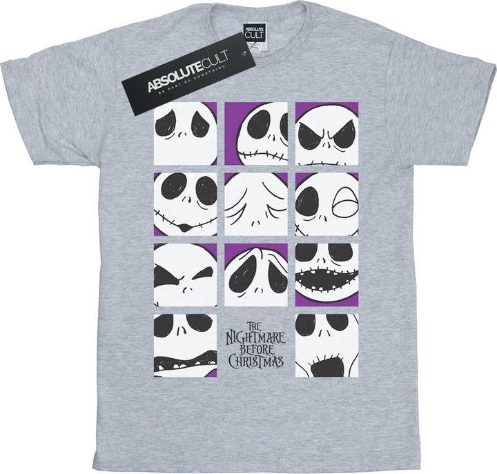 Disney Nightmare Before Christmas Many Faces Of Jack Squares TShirt (S)