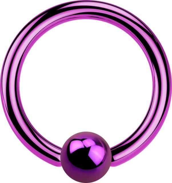 Star Piercing Micro Ball Closure Ring violett mit Titanium Schicht (ohne Messing, Chirurgenstahl 316L)