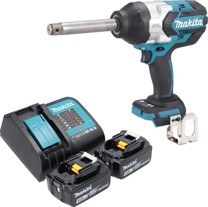 Produktbild Makita DTW 1005 ST Akku Schlagschrauber 18 V 1360 Nm 3/4" Brushless + 2x Akku 5,0 Ah + Ladegerät (Batteriebetrieb)