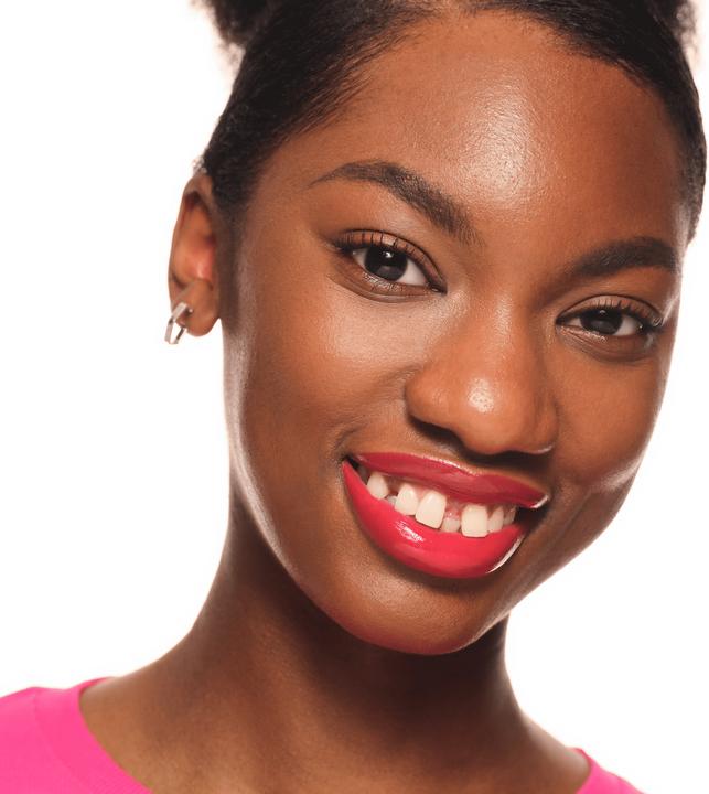 Actual product image essence GLOSSY GLAZE high shine lipstick (04 Red-Dy For The Day)