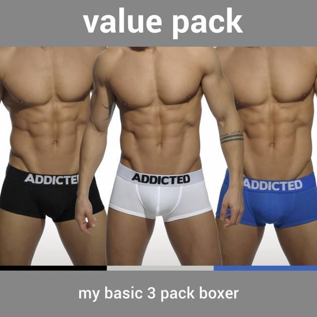 Immagine prodotto Addicted Il mio boxer di base a tre pacchi (L, confezione da 3)