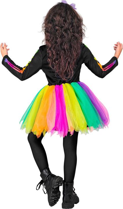 Produktbild Widmann Skelett Ballerina Kleid mit Tutu, Haarreif mit Schleife und Totenkopf (122, 128)