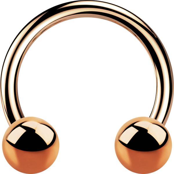 Star Piercing Micro Circular Barbell rosegold mit zwei Kugeln (ohne Messing, Chirurgenstahl 316L)