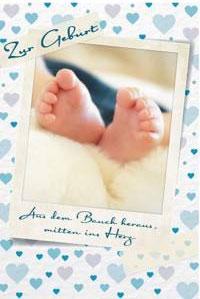 Image du produit Hilpert Cartes de voeux naissance Pieds, bleu (1 pcs)