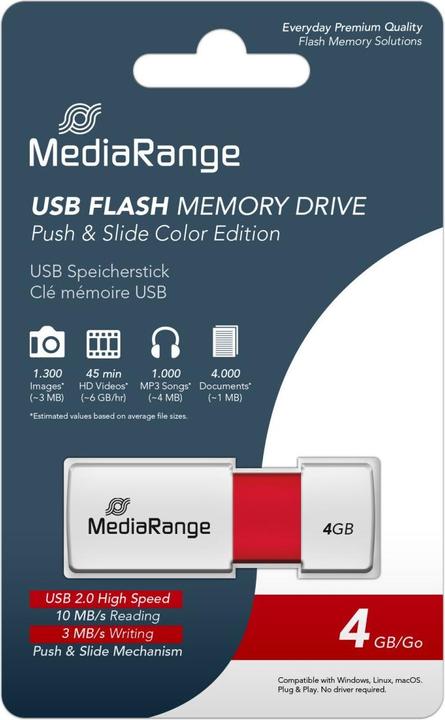 Actual product image MediaRange USB memory stick Color Edition (4 GB, USB-A)