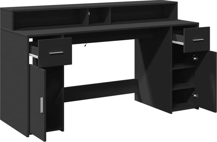 Immagine prodotto VidaXL Scrivania LED Scrivania per computer Scrivania da lavoro Scrivania per laptop Scrivania per ufficio (160 x 55 x 91 cm)