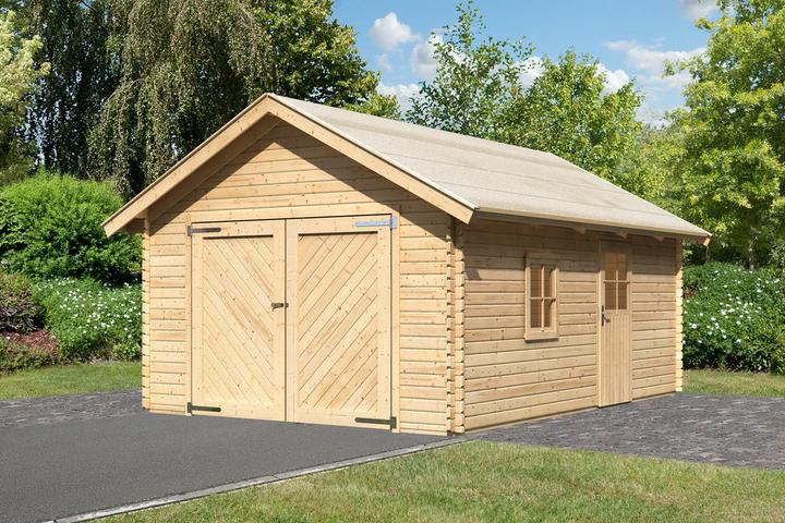 Produktbild Karibu Blockhausgarage mit Tor