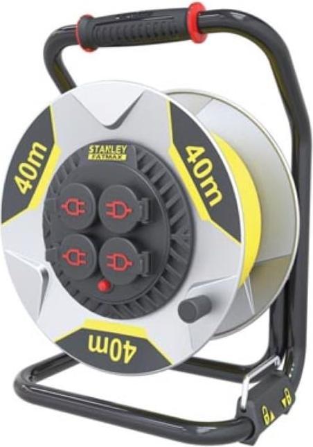 Velleman FATMAX PROFESSIONAL NEOPRENE CABLE REEL WITH ANTI-TWIST SYSTEM - 40 m - 3G2.5 - 4 SOCKETS (40 m, 2.50 mm²)