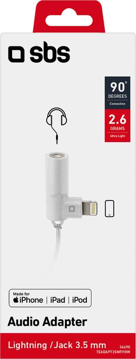 Produktbild SBS Lightning – Klinkenstecker (Lightning, 3.5mm Klinke)