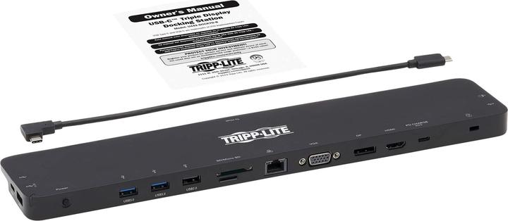 Produktbild Eaton USB-C Dock Triple Display 4K HDMI & DP VGA USB 3.2 Gen 1 USB-A/C Hub GbE 100W PD Cha (USB-C, 3 Ports)