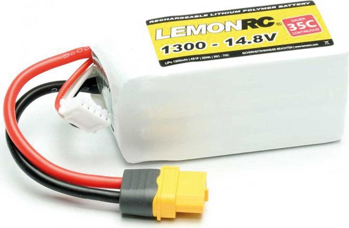 Actual product image LemonRC Model battery pack (LiPo) 14.8 V 1300 mAh Cell count: 4 35 C Softcase X (14.80 V, 1300 mAh)