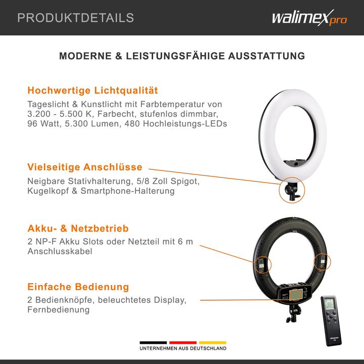 Actual product image Walimex pro Pro LED ring light Medow 960 Pro Bi Color (Ring light)