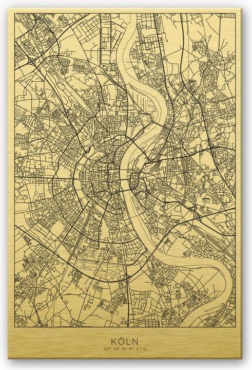 Image du produit Trenddeko Plan de la ville de Cologne (70 x 100 cm)