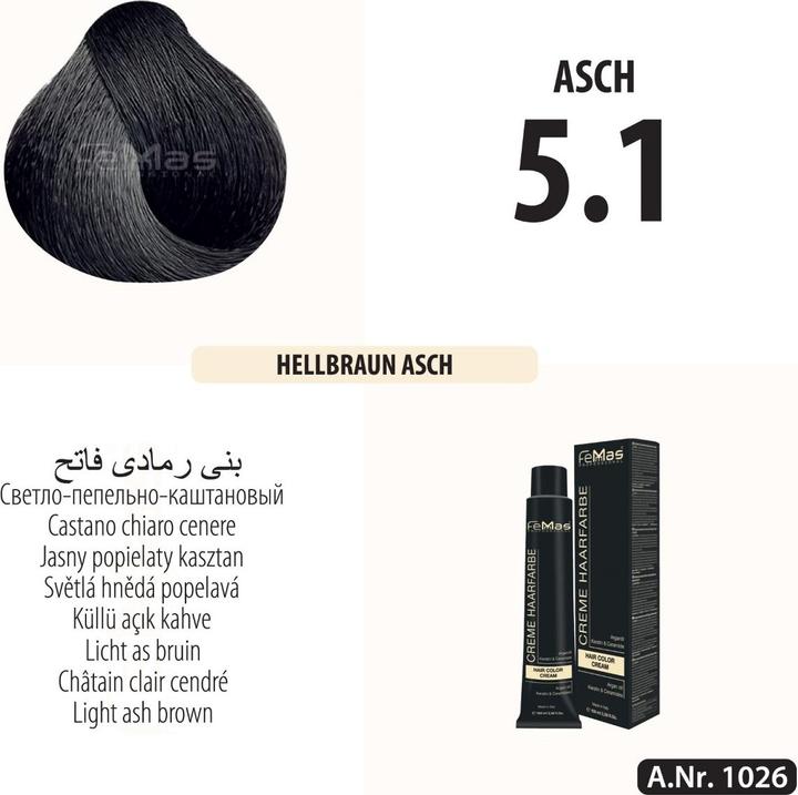 FemMas (5.1) Haarfarbe Hellbraun Asch 100ml (Hellbraun Asch 100ml)