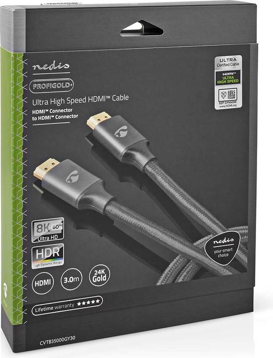 Produktbild Nedis Ultra High Speed ​​HDMI ™ -Kabel | HDMI™ Stecker | HDMI™ Stecker | 8K@60Hz | 48 Gbps | 3.00 m (3 m, HDMI)