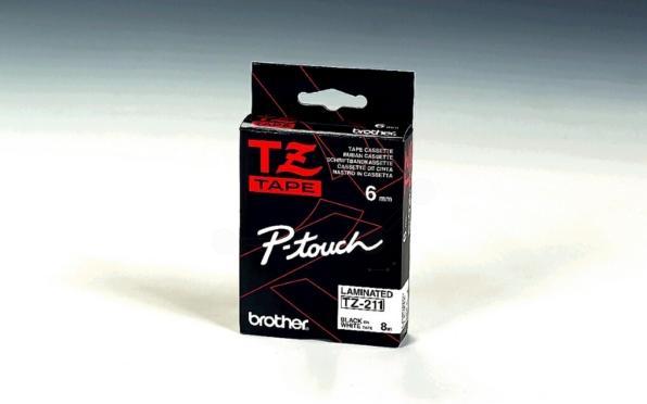 Actual product image Brother TZe-211 (0.60 cm, Black, White)