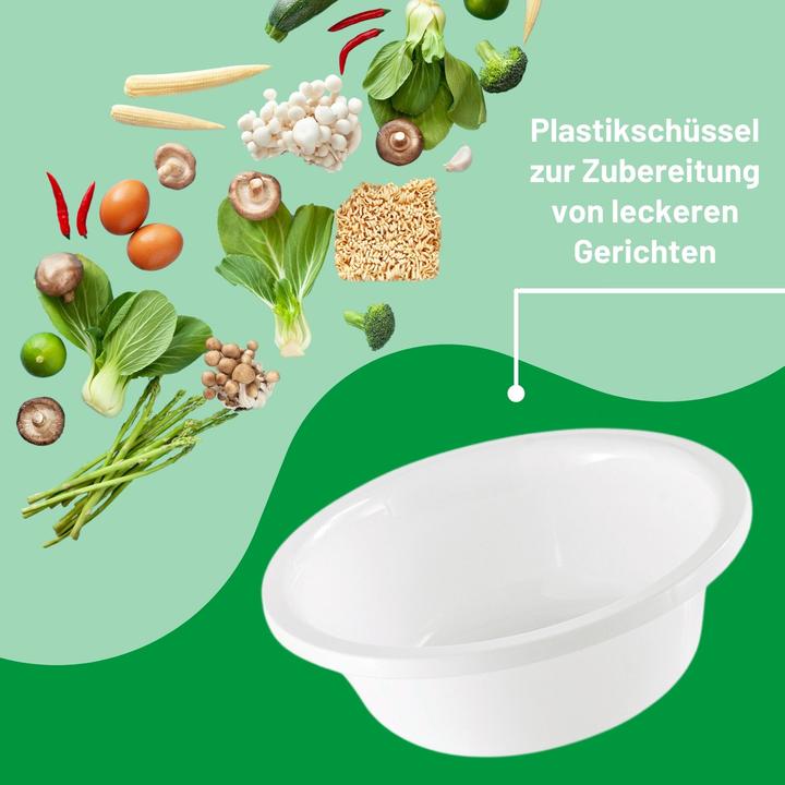 Produktbild Novaliv Spülschüssel Rund 10L, D40 cm, Weiss, BPA-frei Spülmaschinenfest Ideal für Küche und Camping (40 cm, 10 l, 1 x)