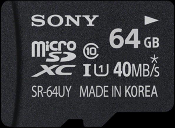 Actual product image Sony 64GB microSD, UHS-I, incl. adapter (64 GB, microSDXC, U1, UHS-I)