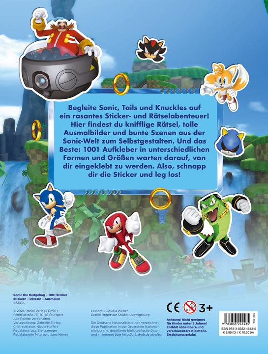 Image du produit Panini Sonic The Hedgehog : 1001 autocollants : Stickers - Enigmes - Coloriage
