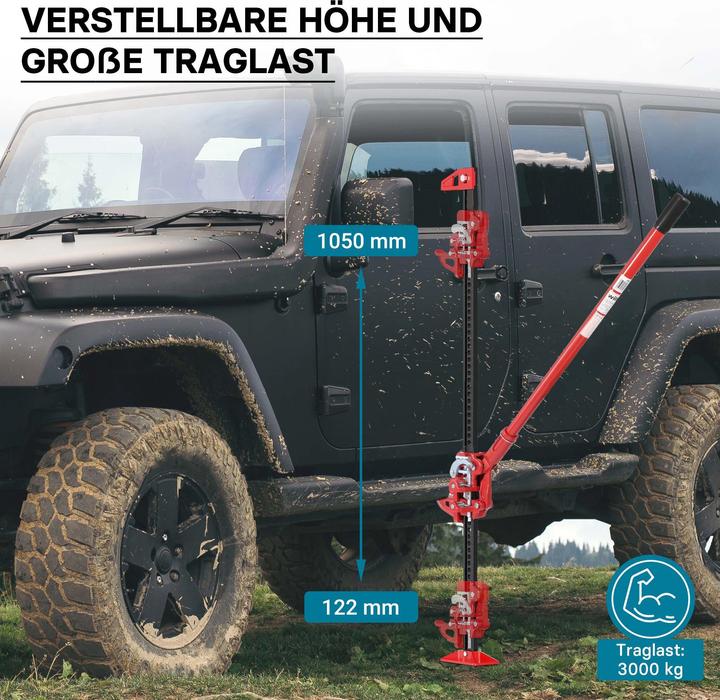 Actual product image Wiltec Wagenheber 48" 3000kg bis 105cm Offroad Farm Jack Geländewagen Stockwinde