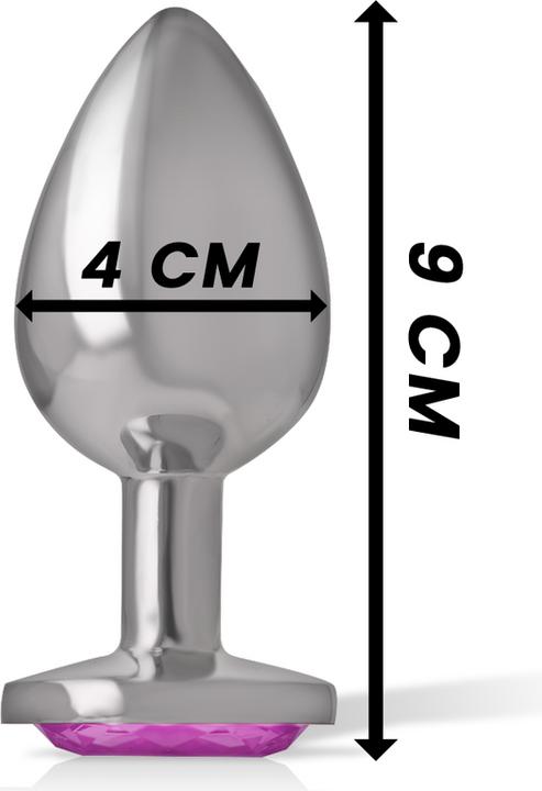 Actual product image Intense Pink Heart Aluminium Metal Anal Plug Size L
