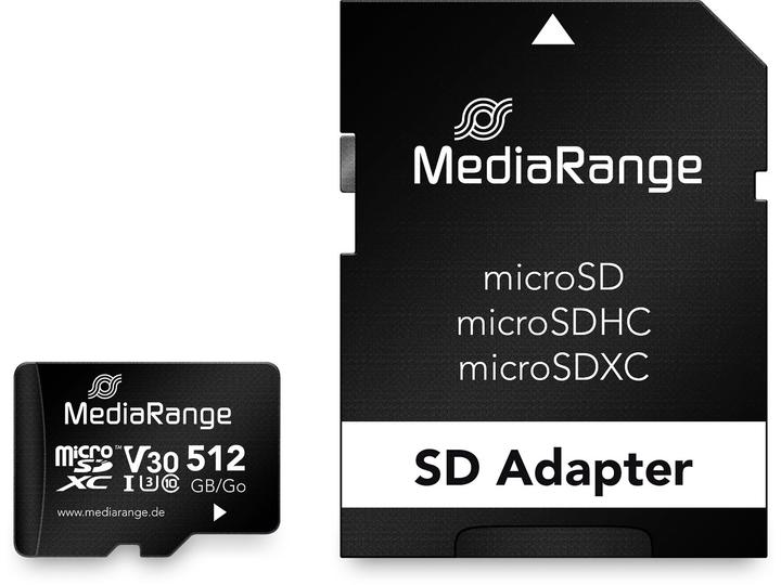 Produktbild MediaRange MICRO SDXC KARTE 512GB (512 GB, microSDXC, U3, UHS-I)
