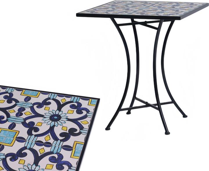 Produktbild Mojawo Mosaik Sitzgarnitur Set 3-teilig Sitzgruppe Gartenmöbel Tisch Stühle (61 cm)