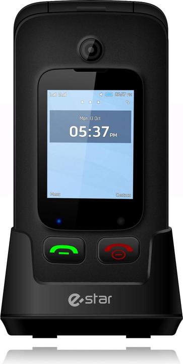 Actual product image Estar Digni Flip by Clamshell Phone 2.4"+ 1.77"" Juodas (2.40", 0.08 Mpx, 2G)