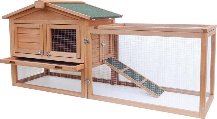Produktbild Wiltec XXL Hasenstall 1560x520x680mm Freilaufgehege Hasenkäfig Kleintierstall