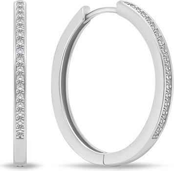 Brilio Silver - Charming silver round earrings PE048