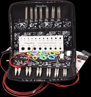 Actual product image ChiaoGoo Needle Set Interchangeable Needle Tips Twist Red Lace