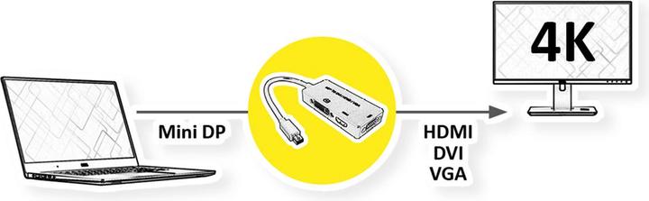 Image du produit Value Mini DisplayPort vers (VGA, DVI, HDMI, 10 cm)