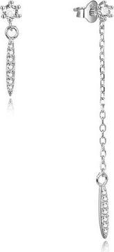 Beneto ymmetric silver earrings with zircons AGUP1974 (L)