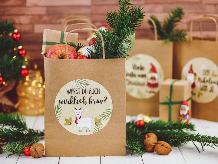 Produktbild Papierdrachen Geschenktüten zum Nikolaus – Wichtel (Geschenktüte, 6 x)