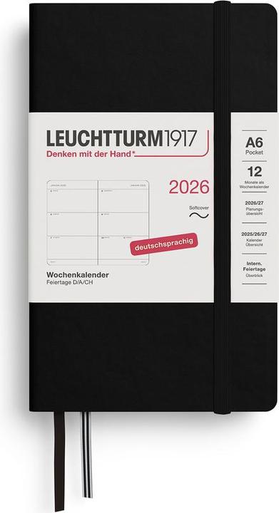 Leuchtturm1917 Leuchtturm 1w/2s.Pocket Sc Schw (A6, Deutsch)