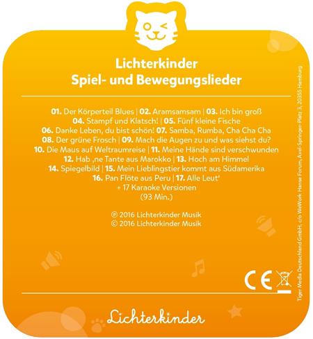 Produktbild Tigermedia Lichterkinder: Spiel- und Bewegungslieder (Deutsch)