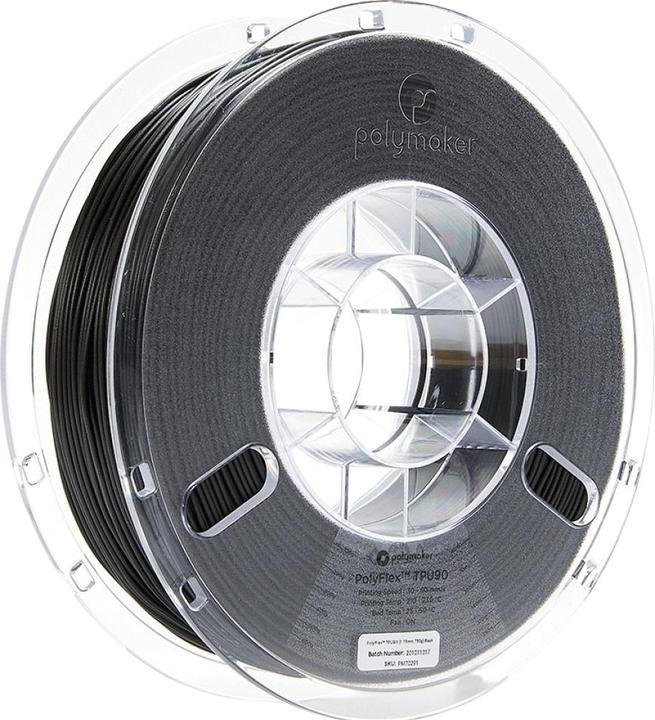 Image du produit Polymaker PolyFlex TPU-90A Noir-1.75mm-750g (TPU, 1.75 mm, 750 g, Noir)