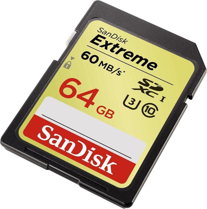 Produktbild SanDisk Extreme SDXC (64 GB, SDXC, U3, UHS-I)
