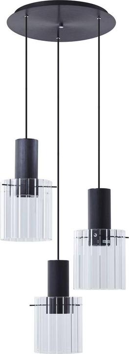 Actual product image Lucande Eirian 3 Cluster pendant light Clear/Black (E27)