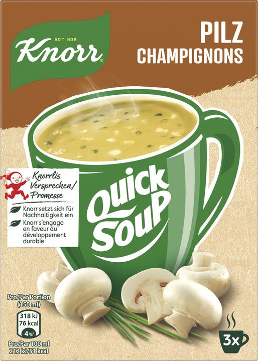 Image du produit Knorr Quick Soup Champignon, soupe de champignons & herbes, soupe fine & crémeuse, vite préparée