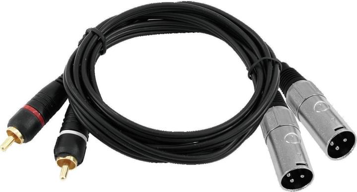 Actual product image Omnitronic Adapter cable 2xXLR(M)/2xCinch 3m sw (3 m, XLR)
