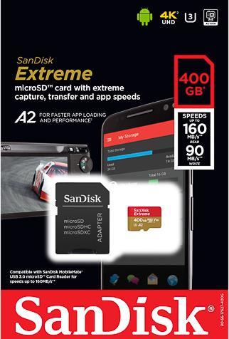 Image du produit SanDisk Extreme microSD A2 (400 Go, microSDXC, U3, UHS-I)
