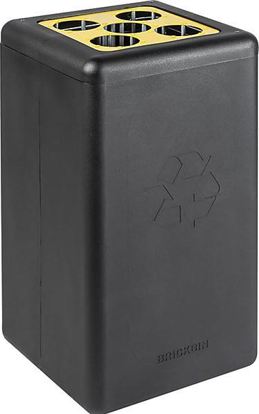 Image du produit ReinigungsBerater Système de tri des déchets BrickBin Collecteur de gobelets noir jaune 65 L avec 5 trous (ouvertures (65 l)