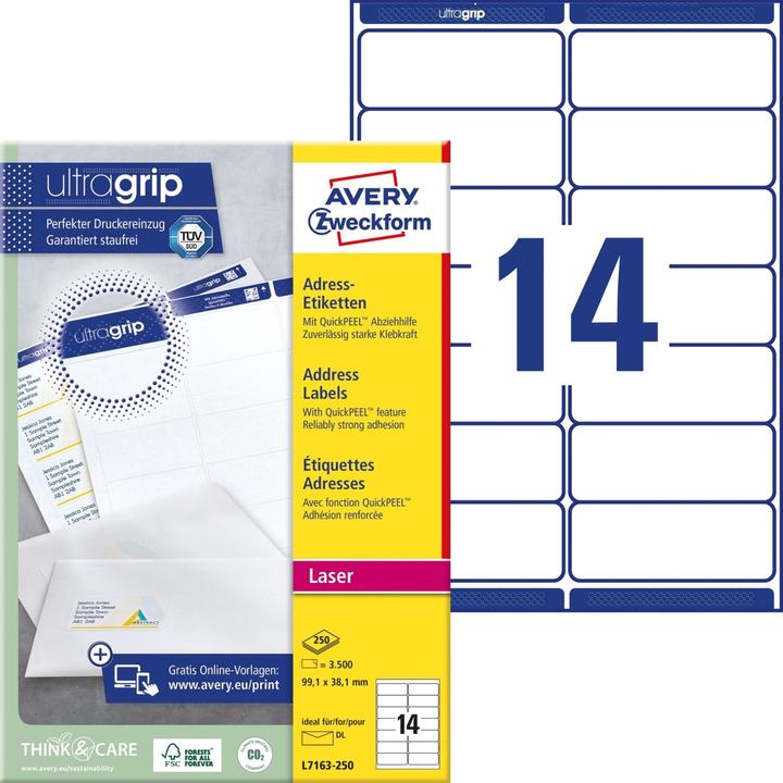 Image du produit Avery Étiquettes d'adresses permanentes