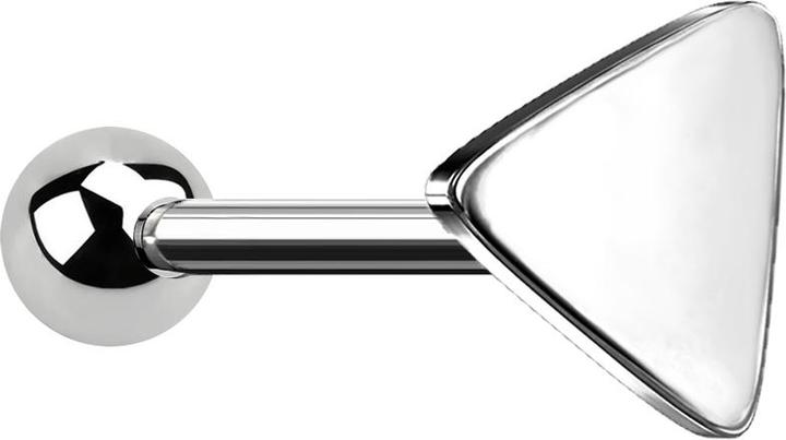 Star Piercing Micro Barbell silber mit Kugel und Dreieck (ohne Messing, Chirurgenstahl 316L)