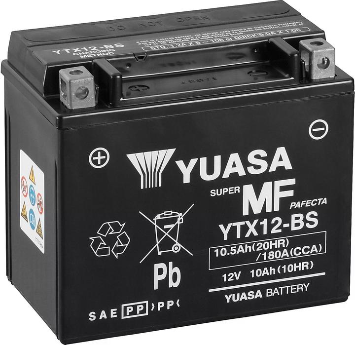 Actual product image Yuasa YTX12-BS AGM (12 V, 10.50 Ah, 180 A)