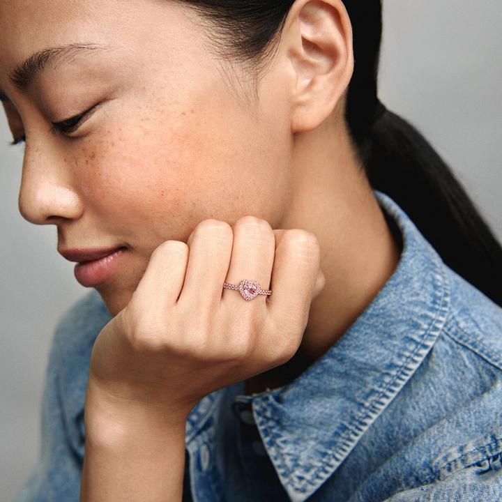 Immagine prodotto Pandora Anello a cuore scintillante in oro rosa 14k (56, 925 Argento)